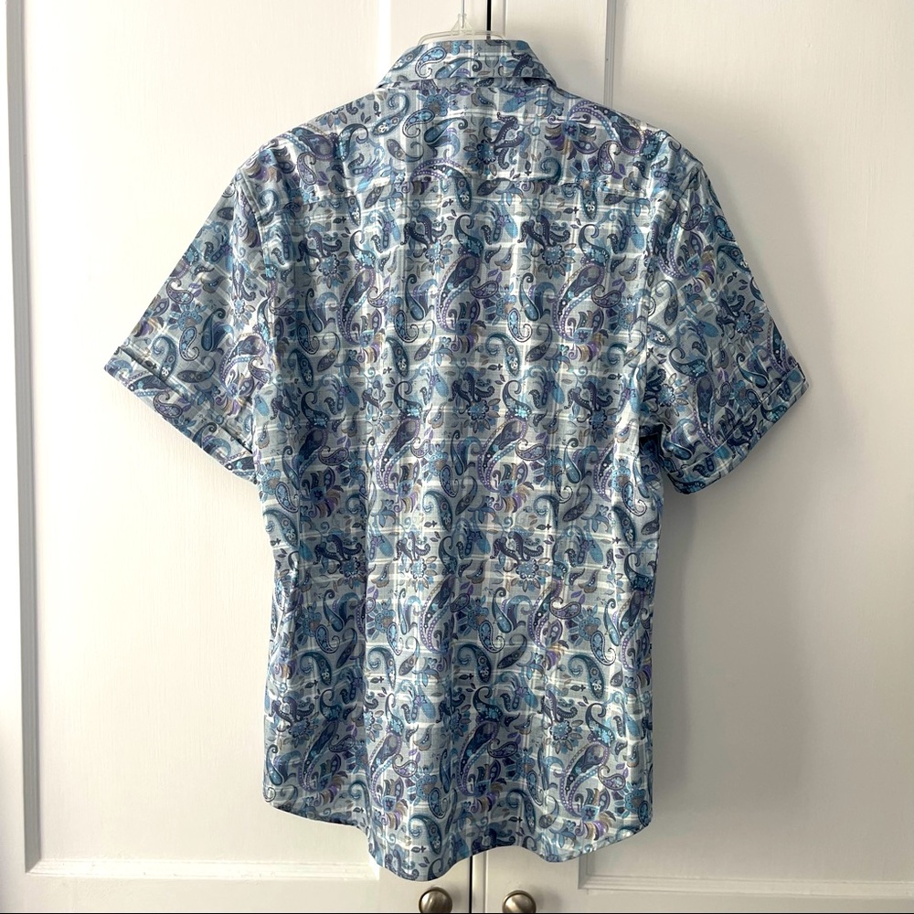 ROBERT GRAHAM ‘SHAW’ PLAID PAISLEY SHORT SLEEVE TAILORED FIT SHIRT - Picture 10 of 12